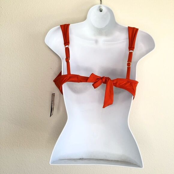 NWT Kenneth Cole V-Neck Plunge Chain Link Bikini Beach Swimsuit Top Small - Picture 7 of 10